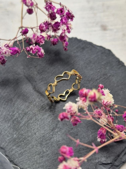 Кольцо медицинская сталь с напылением золотом J11121CJJ