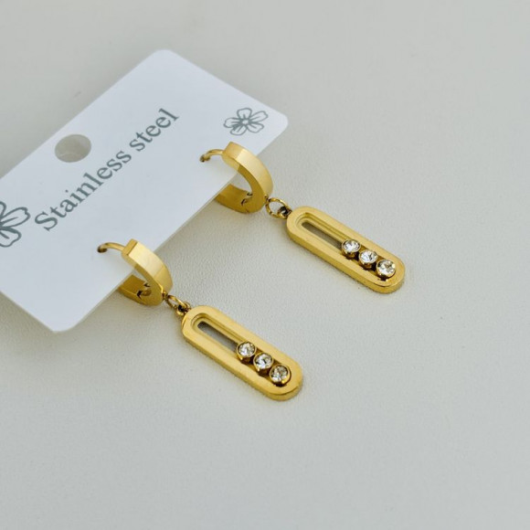 Серьги из стали с напылением золотом J11467CJJ Серьги из стали с напылением золотом J11467CJJ