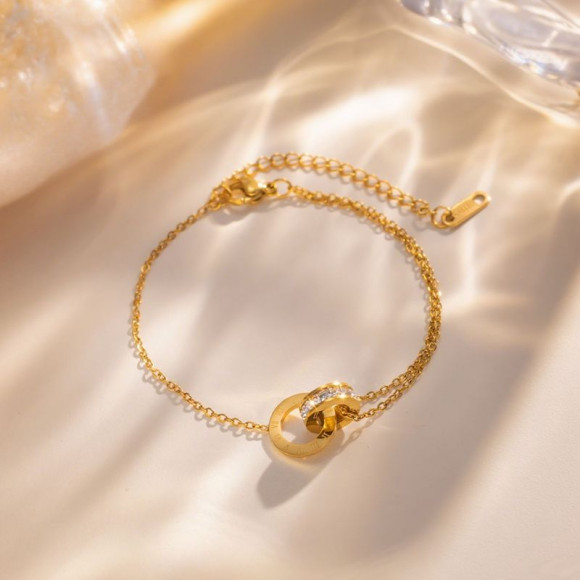 Браслет титановая сталь напыление золотом 1J12497CJJ Браслет титановая сталь напыление золотом 1J12497CJJ