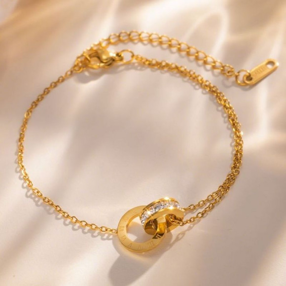 Браслет титановая сталь напыление золотом 1J12497CJJ Браслет титановая сталь напыление золотом 1J12497CJJ