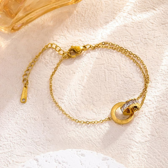 Браслет титановая сталь напыление золотом 1J12497CJJ Браслет титановая сталь напыление золотом 1J12497CJJ