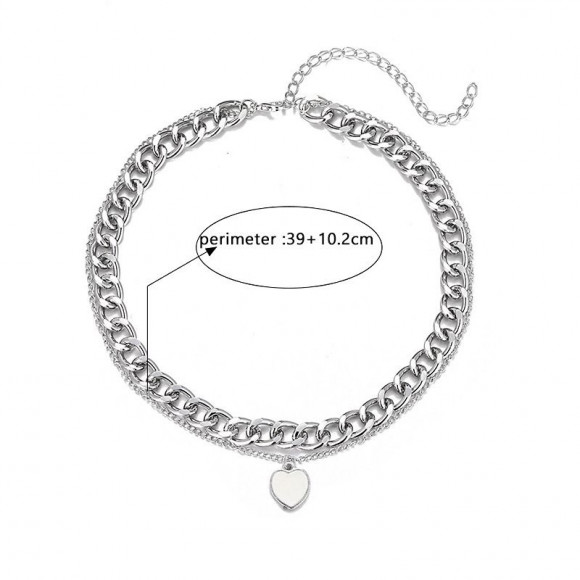 Стальная цепочка с плетением гурмет и подвеской-сердцем 1J12270CJJ Стальная цепочка с плетением гурмет и подвеской-сердцем 1J12270CJJ