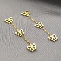 Длинные серьги-бабочки на цепочках 1J10349(CJJ)