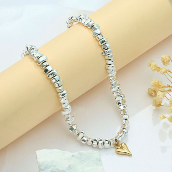 Колье ювелирный сплав сердце 1J11844CJJ