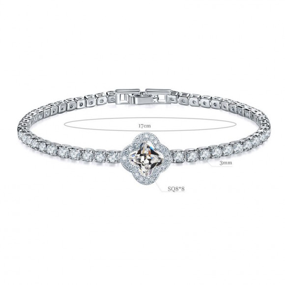 Браслет медь циркон напыление платиной 1J12501CJJ