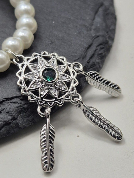 Элегантные жемчужные бусы с ловцом снов J11204CJJ