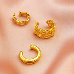 Набор фактурных золотистых каффов 1J11000CJJ Набор фактурных золотистых каффов 1J11000CJJ