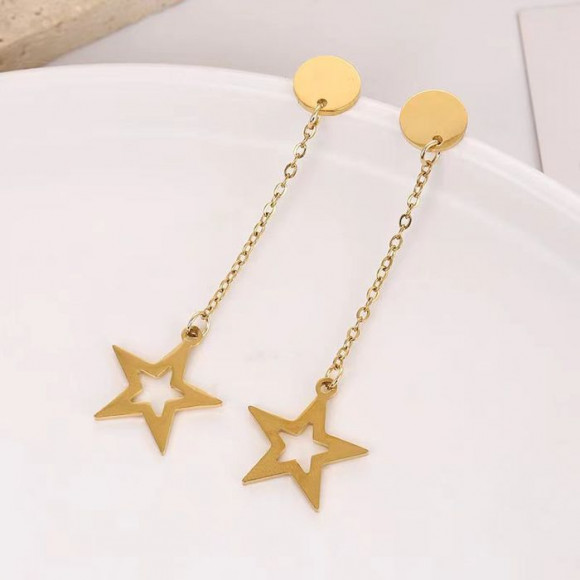 Серьги медицинская сталь с напылением золотом J10351(CJJ)