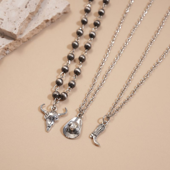 Многослойная цепочка из сплава с этническими подвесками 1J11846CJJ Многослойная цепочка из сплава с этническими подвесками 1J11846CJJ