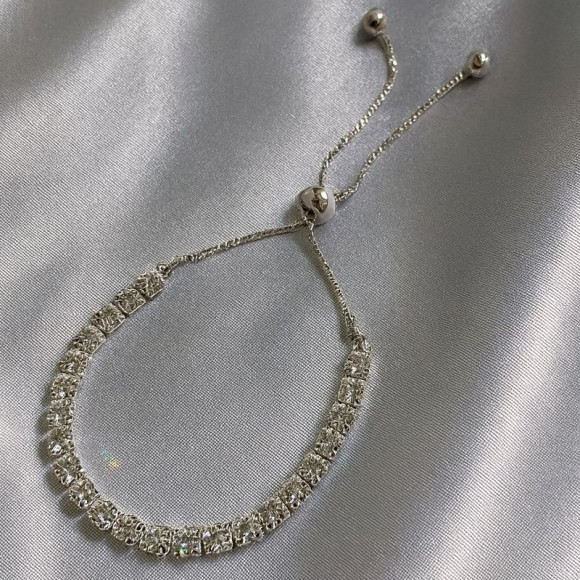 Браслет медь циркон напыление платиной 1J12504CJJ