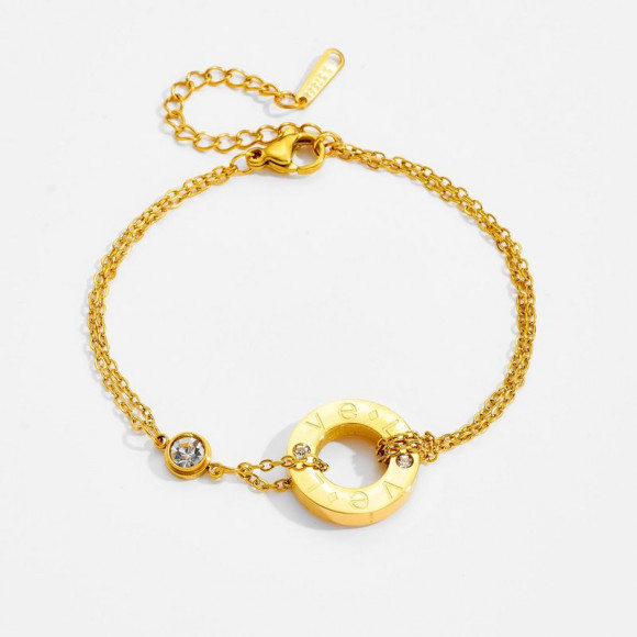 Браслет из титановой стали напыление золотом 1J12052CJJ