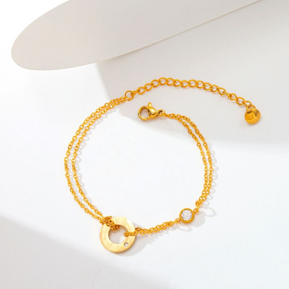 Браслет из титановой стали напыление золотом 1J12052CJJ