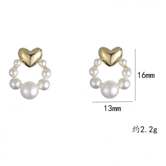 Серьги гвоздики ювелирный сплав с жемчугом 1J12095CJJ Серьги гвоздики ювелирный сплав с жемчугом 1J12095CJJ