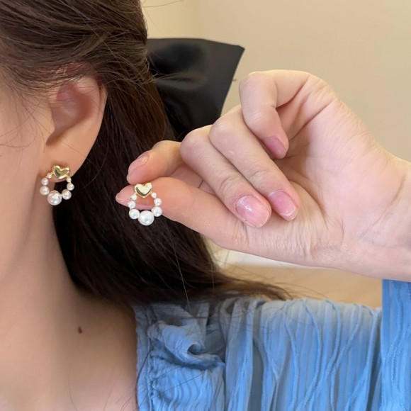 Серьги гвоздики ювелирный сплав с жемчугом 1J12095CJJ Серьги гвоздики ювелирный сплав с жемчугом 1J12095CJJ