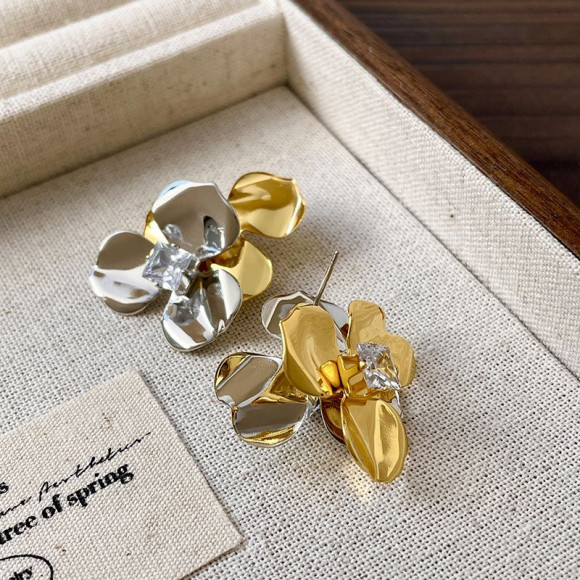 Серьги медный сплав цветок 1J12273CJJ