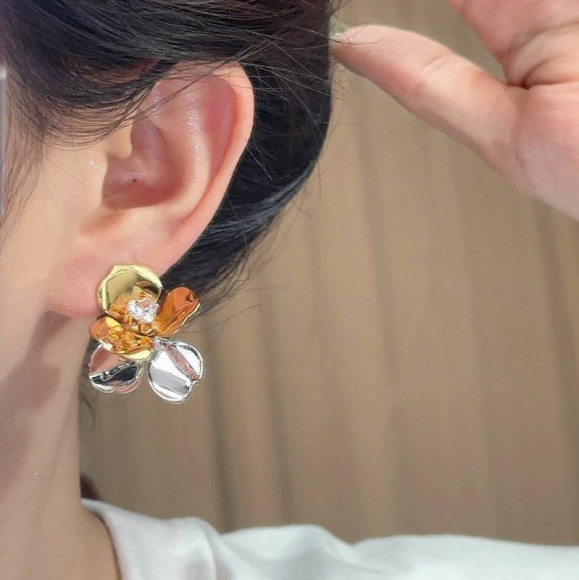 Серьги медный сплав цветок 1J12273CJJ