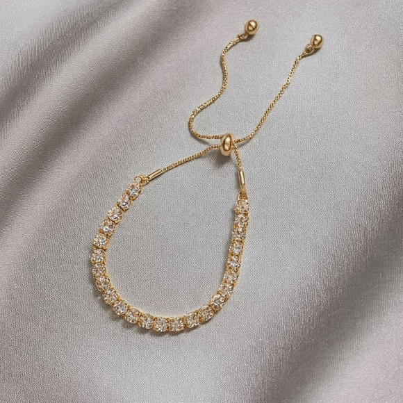 Браслет медь циркон напыление золотом 1J12505CJJ