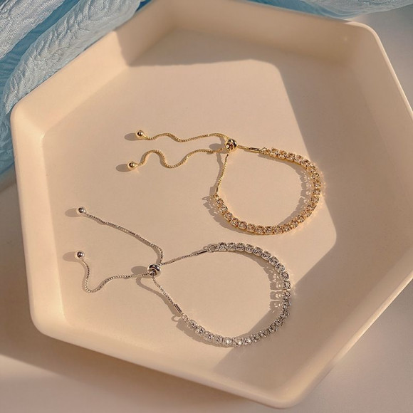 Браслет медь циркон напыление золотом 1J12505CJJ