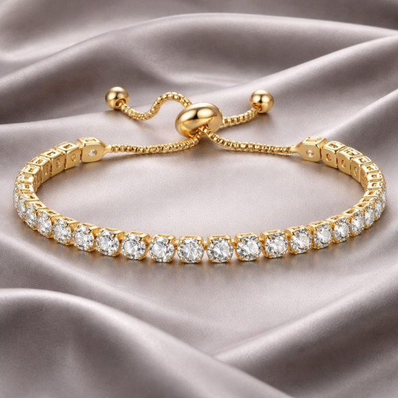 Браслет медь циркон напыление золотом 1J12505CJJ