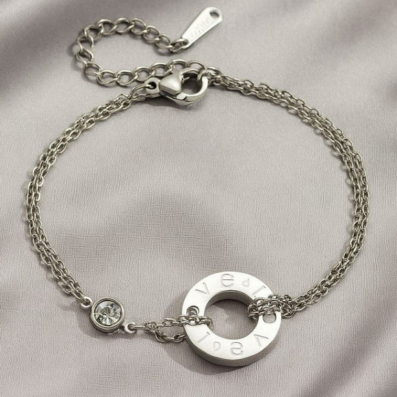 Браслет-нить с кольцом и римскими цифрами 1J12053CJJ Браслет-нить с кольцом и римскими цифрами 1J12053CJJ