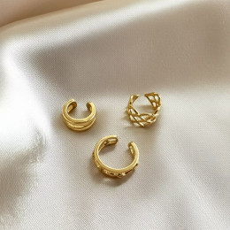 Набор золотистых каффов с плетением 1J11003CJJ Набор золотистых каффов с плетением 1J11003CJJ