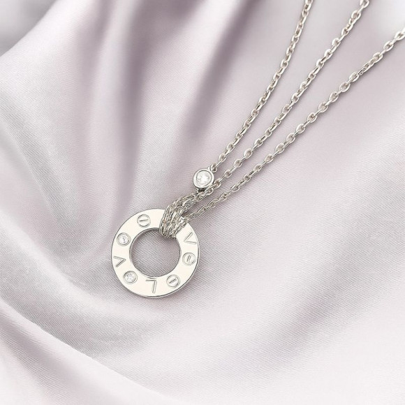 Титановая цепочка с кулоном-кольцом Love и цифрами 1J12055CJJ