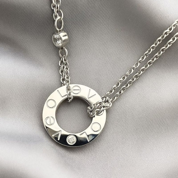 Титановая цепочка с кулоном-кольцом Love и цифрами 1J12055CJJ