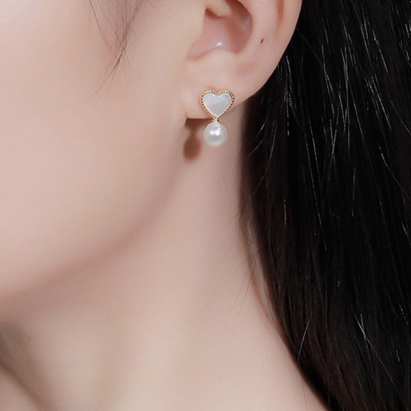 Серьги гвоздики ювелирный сплав с жемчугом 1J12098CJJ