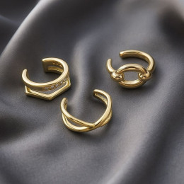 Сет золотистых минималистичных каффов 1J11004CJJ Сет золотистых минималистичных каффов 1J11004CJJ