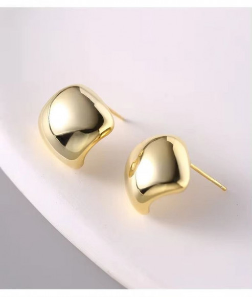 Серьги-гвоздики полусферы гладкие J10719CJJ