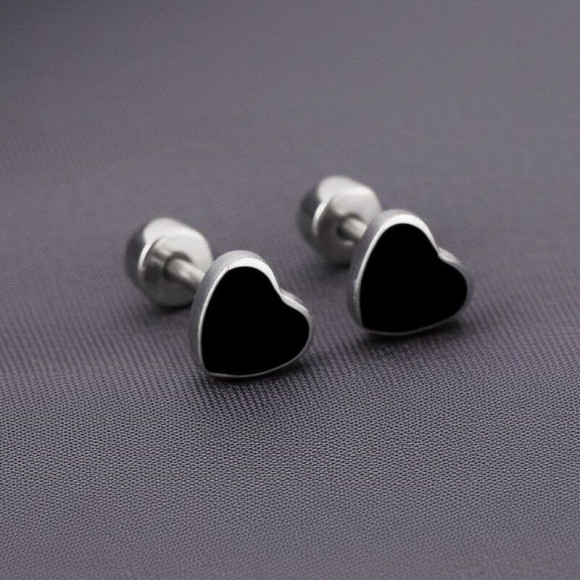 Серьги медицинская сталь сердце 1J11958CJJ