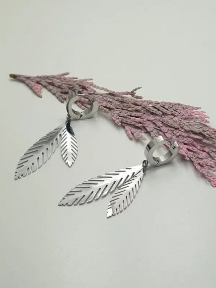 Серьги стальные листья J10210CJJ