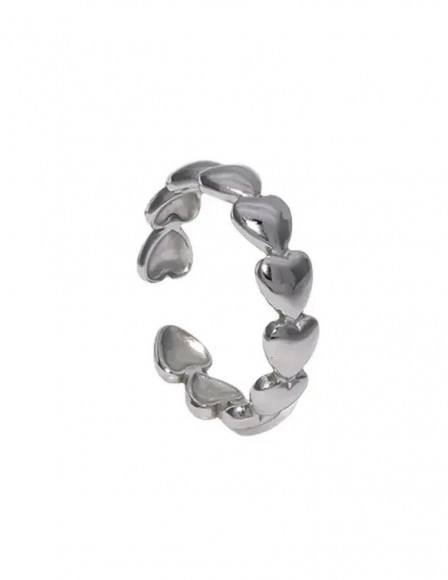 Кольцо-дорожка из миниатюрных объемных сердец J10111CJJ