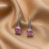 Серьги циркон розовый камень 1J12278CJJ