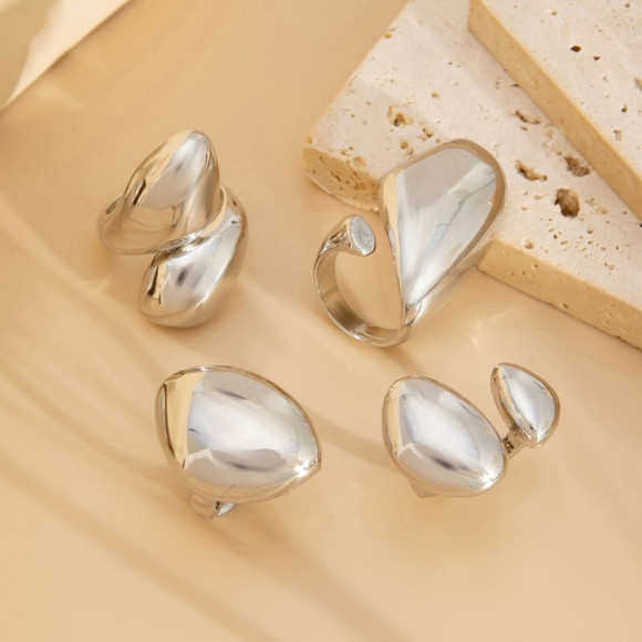 Набор акцентных серебристых колец каплевидной формы 1J11853CJJ