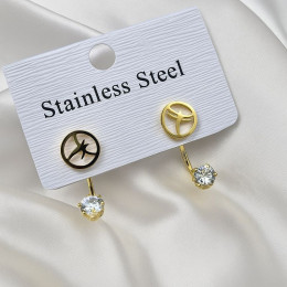 Серьги медицинская сталь с напылением золотом J10360CJJ Серьги медицинская сталь с напылением золотом J10360CJJ