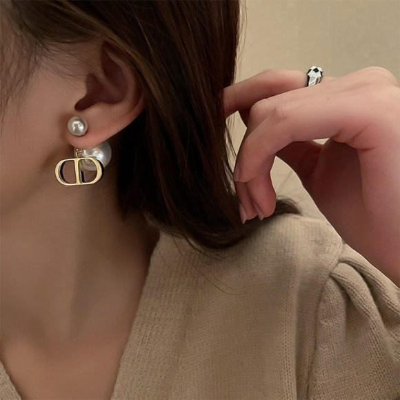 Серьги титановая сталь с напылением золотом и жемчугом 1J11983CJJ