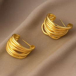 Серьги с волнообразным дизайном 1J12114CJJ Серьги с волнообразным дизайном 1J12114CJJ