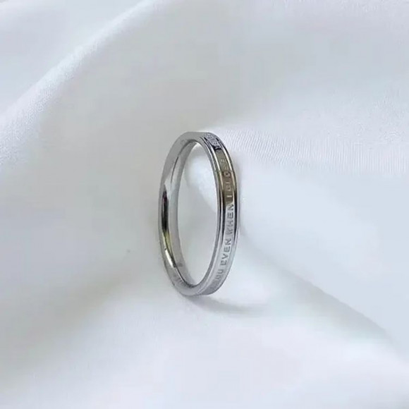 Кольцо стальное обручальное "I feel you even when I close my eyes" J10179CJJ