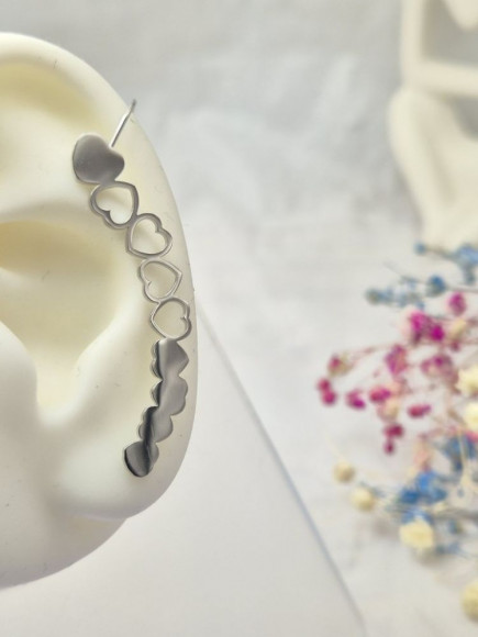 Серьга-клаймбер в форме сердец 1J11019CJJ