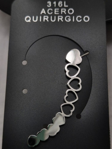 Серьга-клаймбер в форме сердец 1J11019CJJ