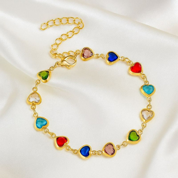 Браслет ювелирный сплав сердце  1J12347CJJ