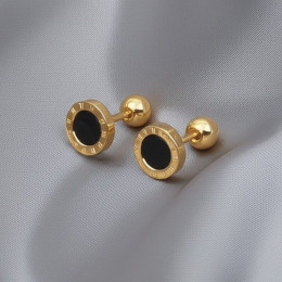 Серьги-пусеты Римский диск Gold 1J11955CJJ Серьги-пусеты Римский диск Gold 1J11955CJJ