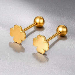 Серьги-пусеты Клевер золотистые 1J11956CJJ Серьги-пусеты Клевер золотистые 1J11956CJJ