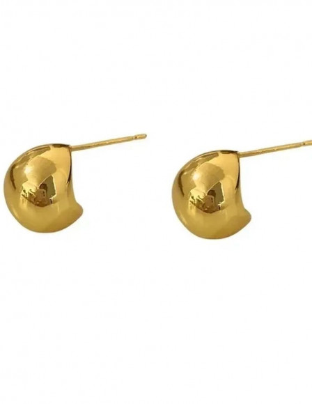 Золотистые серьги пусеты из латуни в форме объемных шариков 1J10122CJJ Золотистые серьги пусеты из латуни в форме объемных шариков 1J10122CJJ