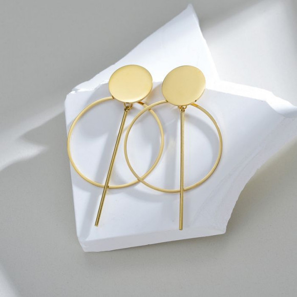 Геометричные серьги «Кольцо и линия» J11577MSK Геометричные серьги «Кольцо и линия» J11577MSK