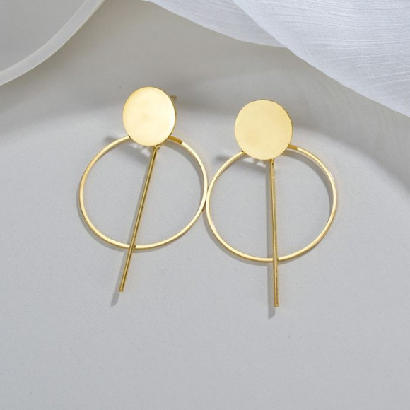 Геометричные серьги «Кольцо и линия» J11577MSK Геометричные серьги «Кольцо и линия» J11577MSK