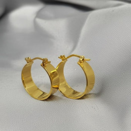 Массивные золотистые серьги-кольца конго в стиле минимализм J10206CJJ Массивные золотистые серьги-кольца конго в стиле минимализм J10206CJJ