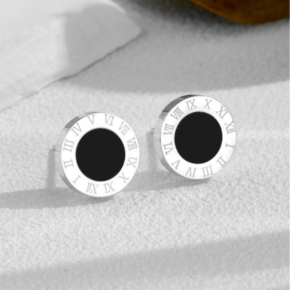 Серьги титановая сталь римские цифры 1J11961CJJ