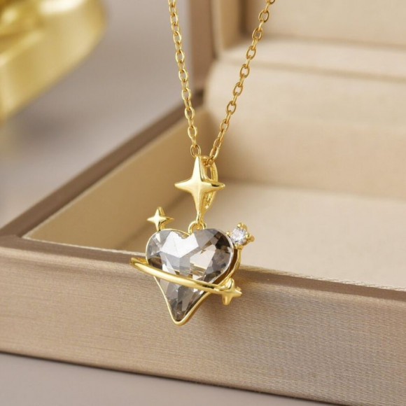 Колье медицинская сталь с напылением золотом J11343CJJ Колье медицинская сталь с напылением золотом J11343CJJ